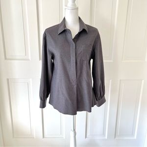Carolina Herrera CH gray wool button up shirt 10